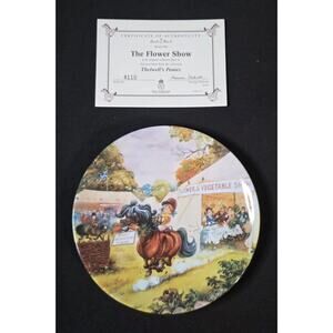 Danbury Mint Royal Worcester Thelwell's Ponies 'The Flower Show' Collector Plate